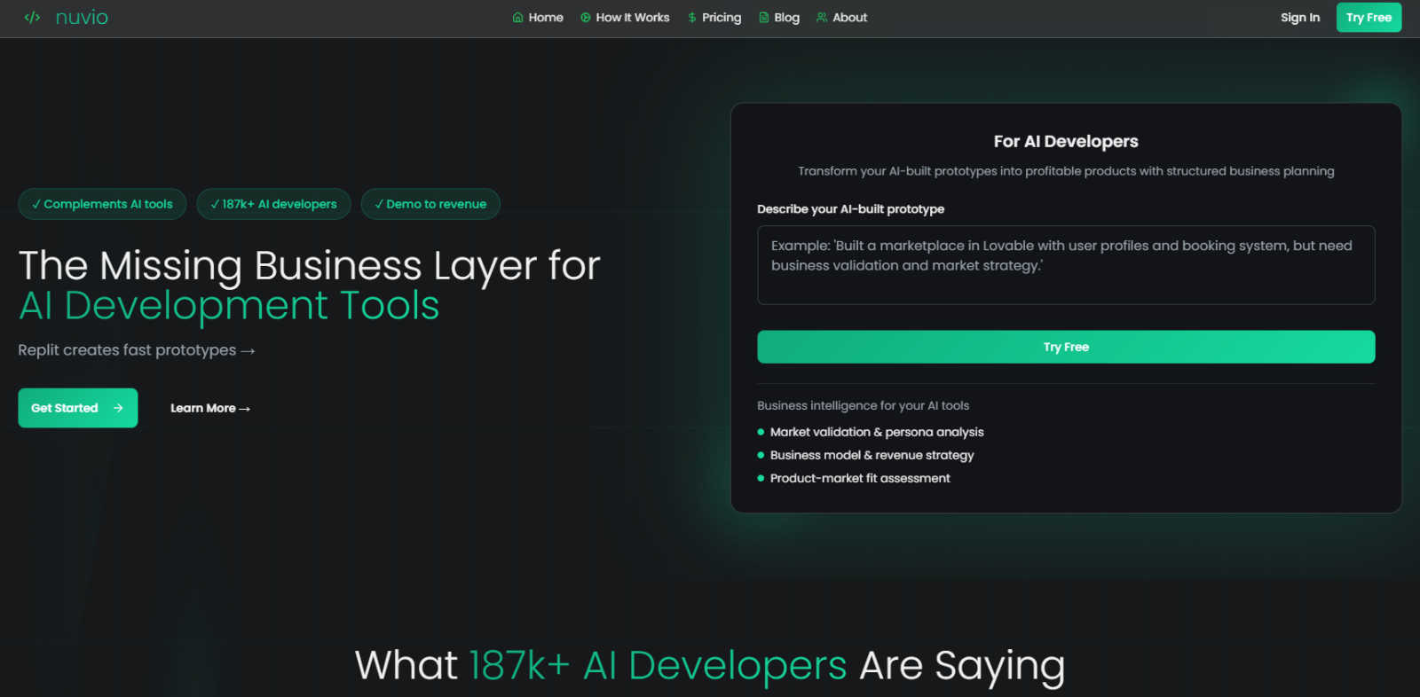 Nuvio AI tool interface and features