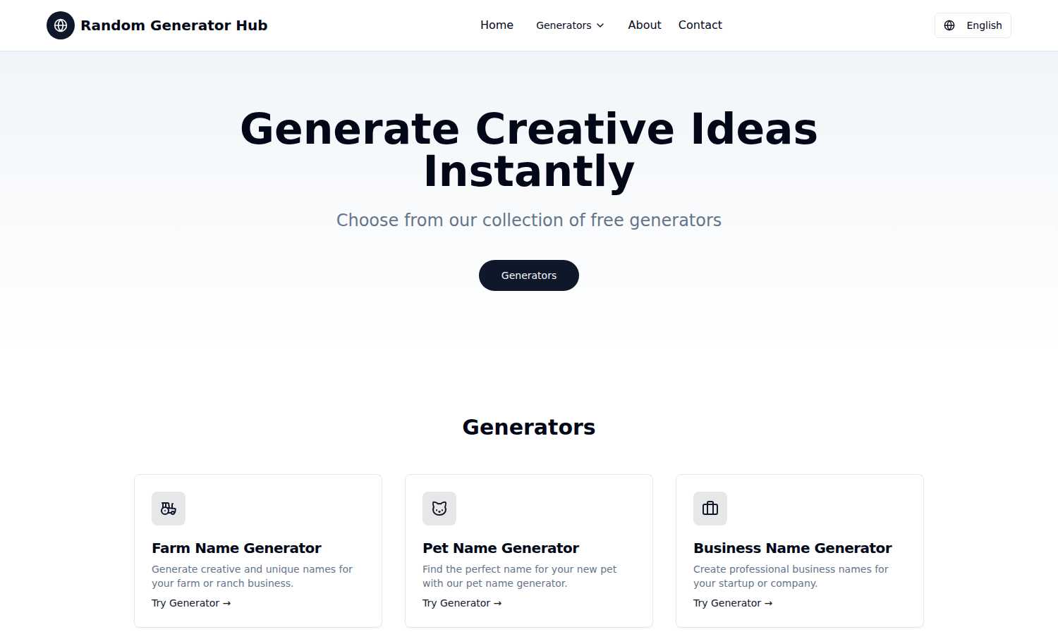 Random Generator Hub AI tool interface and features