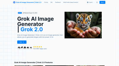 Grok AI Image Generator - AI Tool, SaaS, or Software for Content Creation
