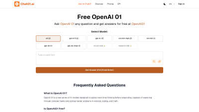 OpenAI01.net - AI Tool, SaaS, or Software for Chatbots