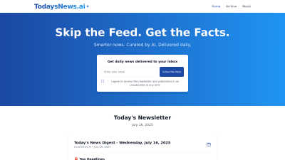 TodaysNews.ai - AI Tool, SaaS, or Software for AI Assistants