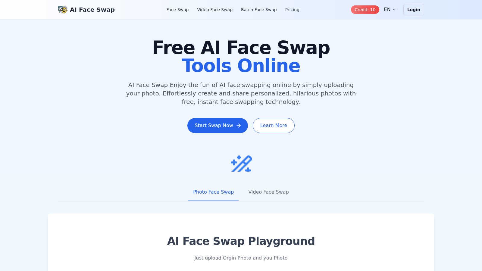 AIFaceSwap.ai AI tool interface and features