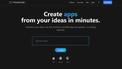 Prompt Coder - AI Tool, SaaS, or Software for No Code & Low Code