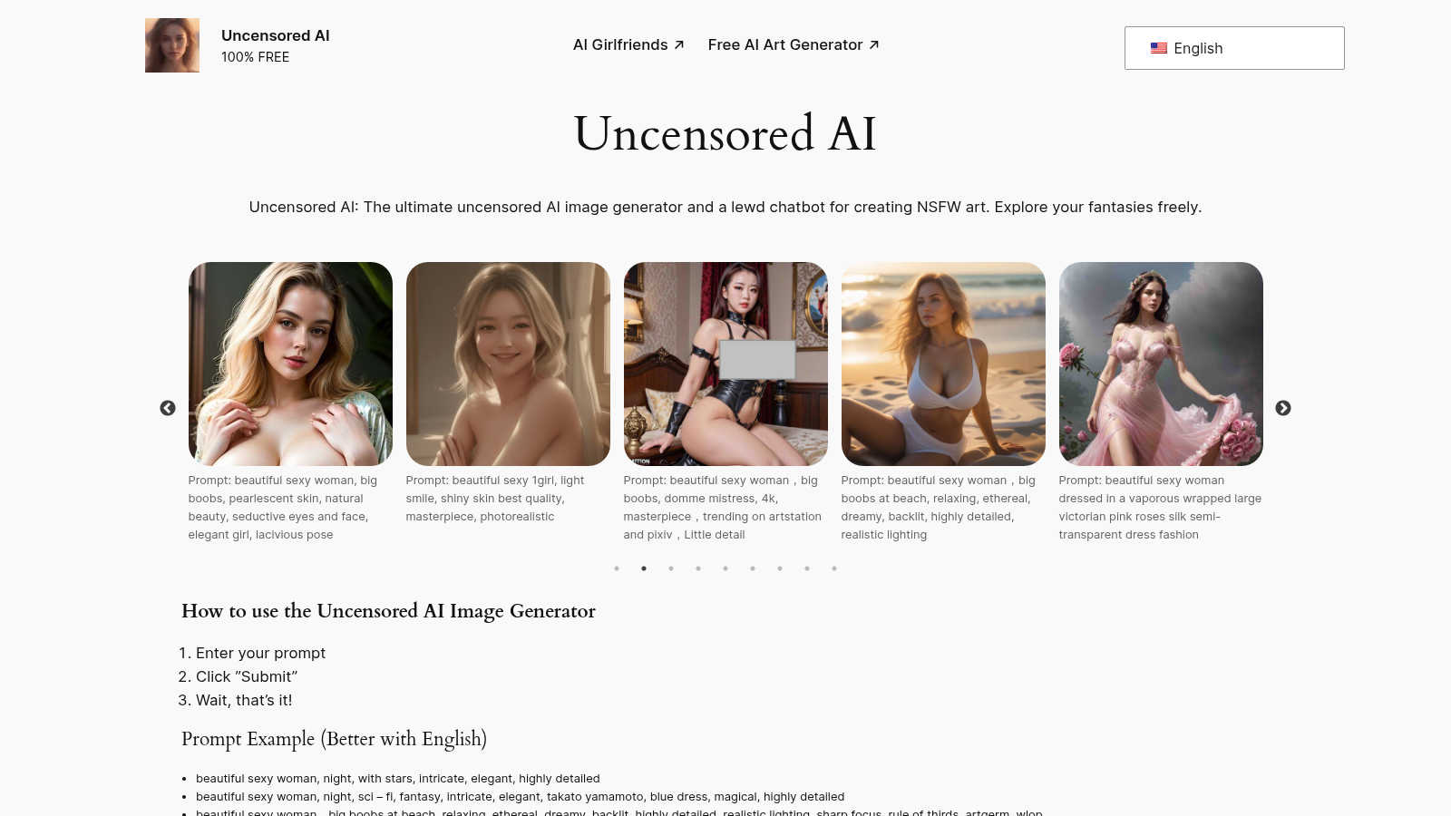 Uncensored AI AI tool interface and features