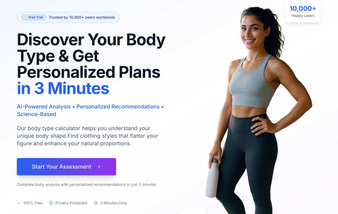 Body Type Calculator AI tool interface and features