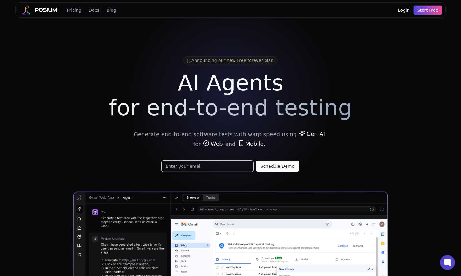 Posium AI tool interface and features