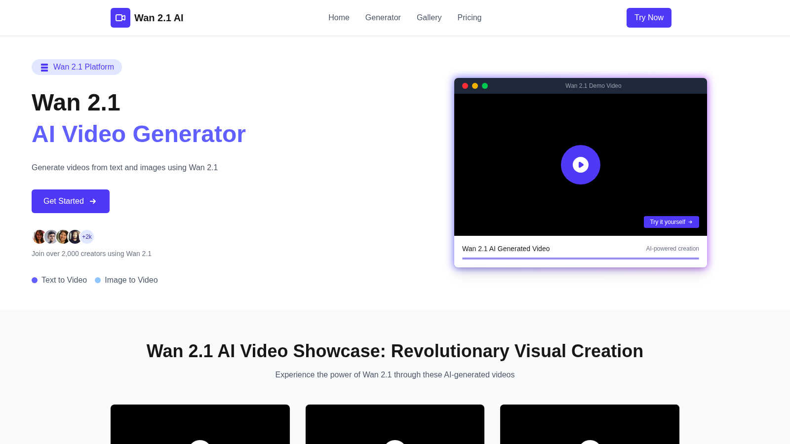 Wan 2.1 AI tool interface and features
