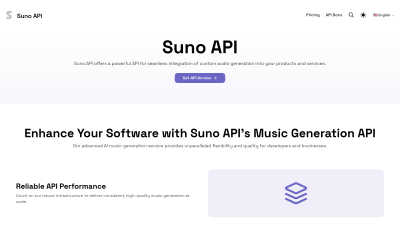 Suno API - AI Tool, SaaS, or Software for Audio & Music