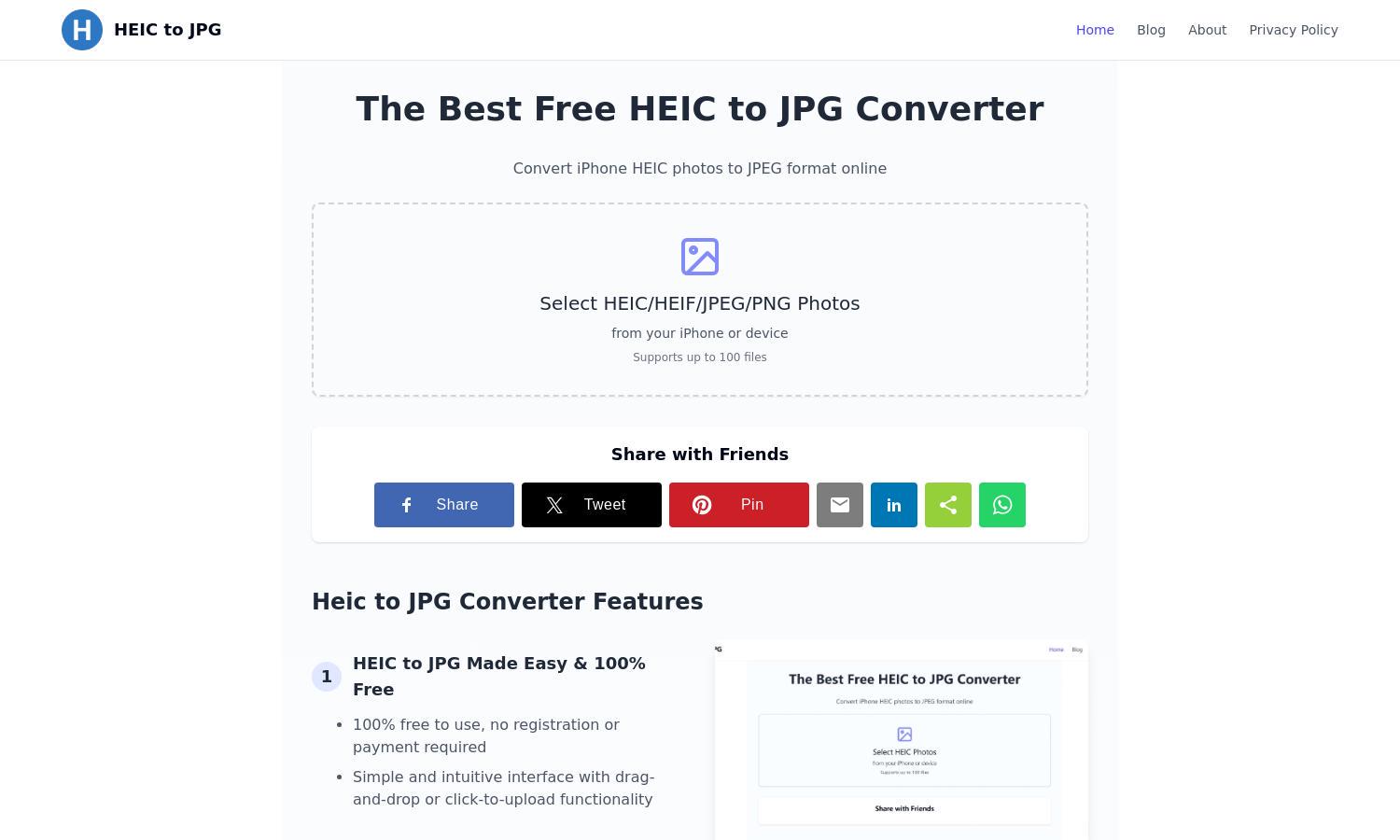 HEIC to JPG Converter Website