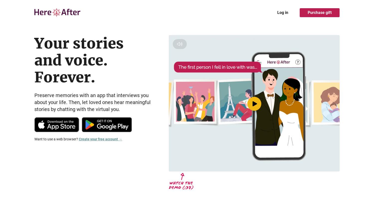 HereAfter AI Website