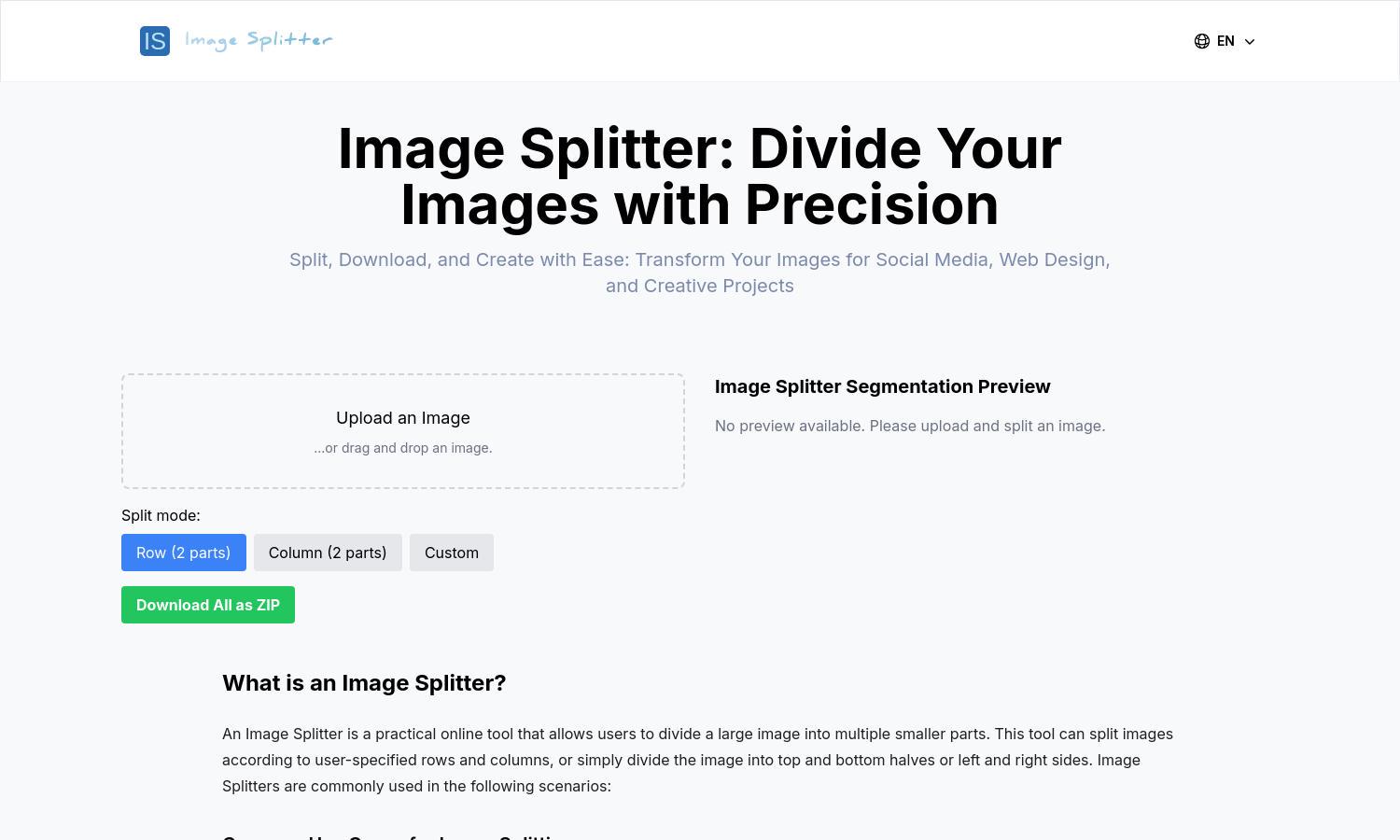 Image Splitter Website