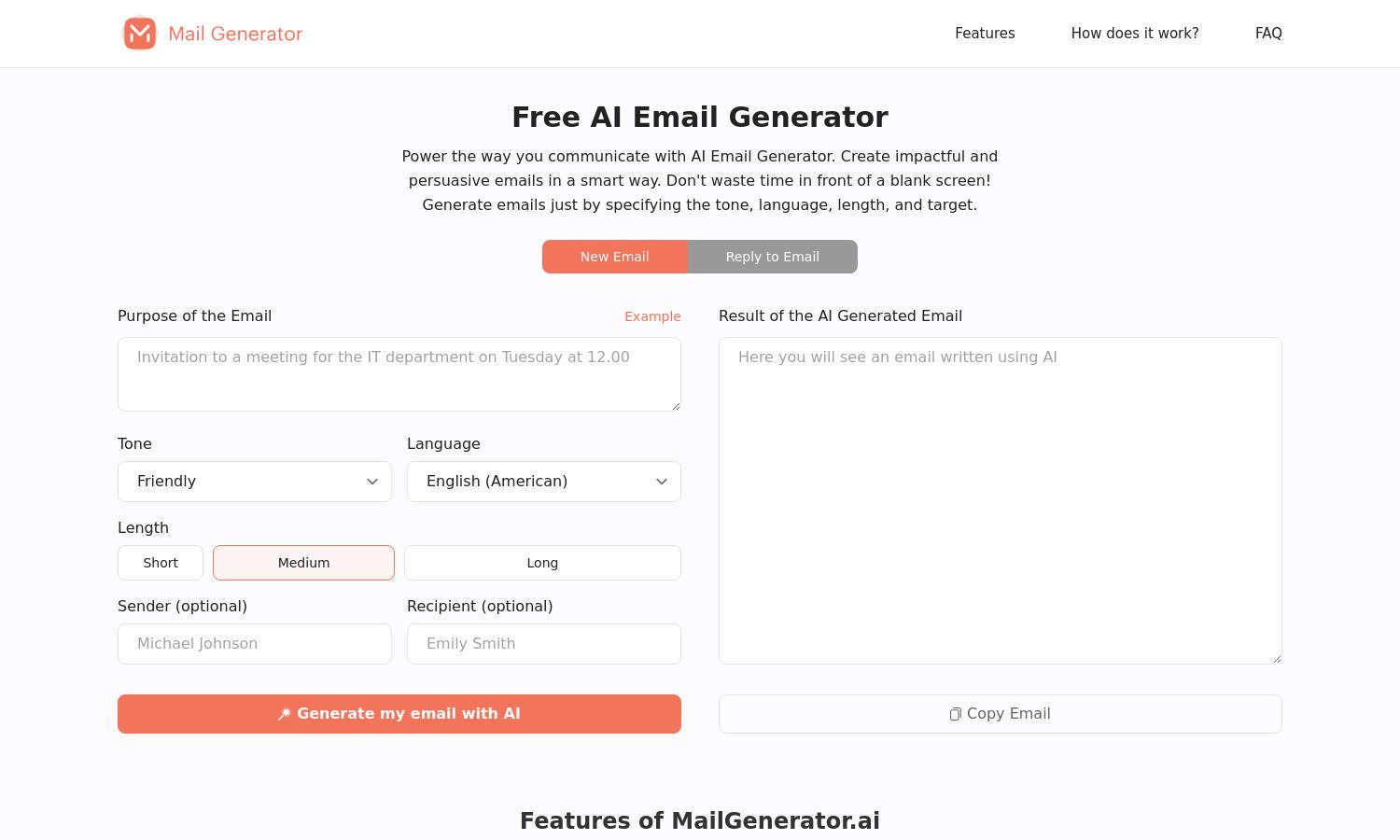 MailGenerator.ai Website