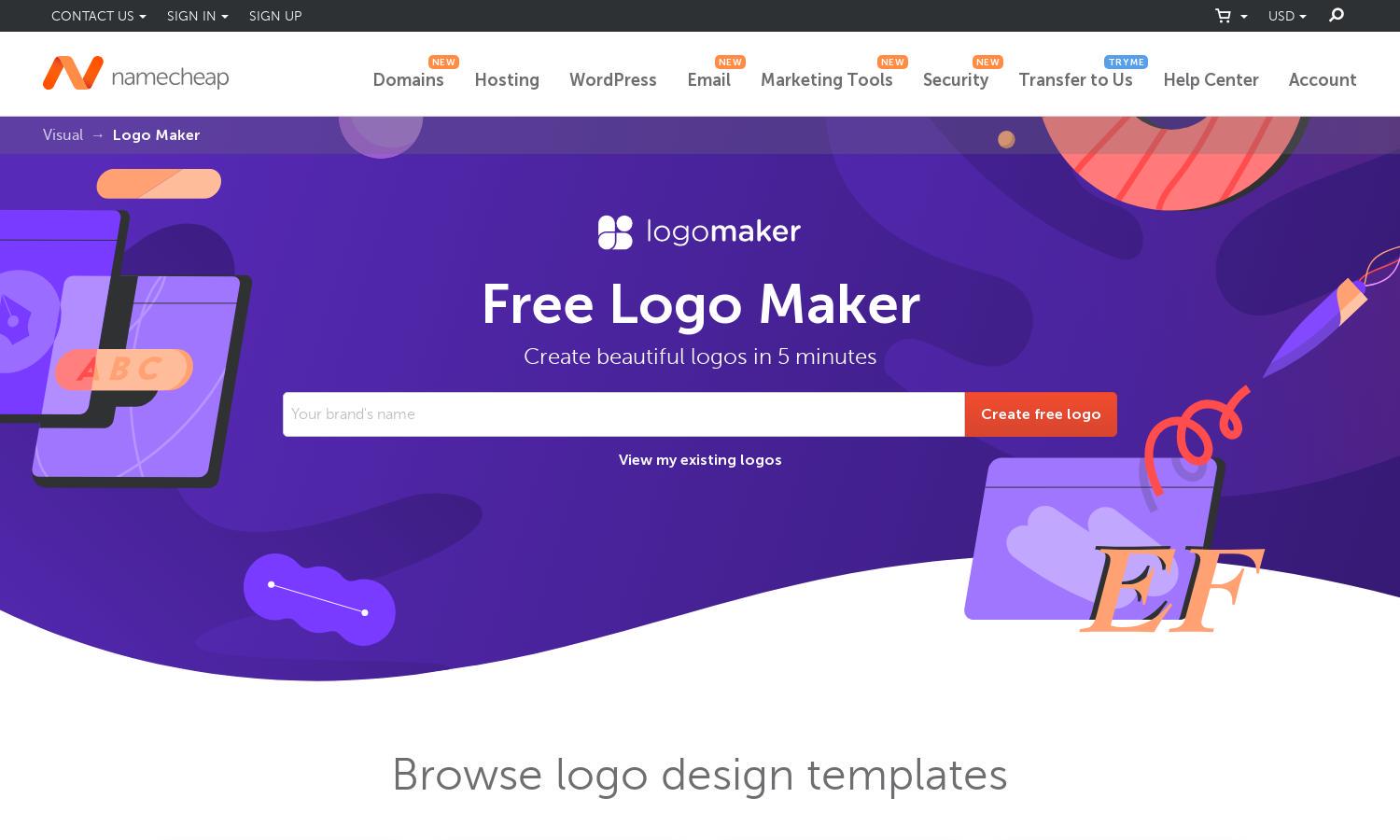 Namecheap Logo Maker Website