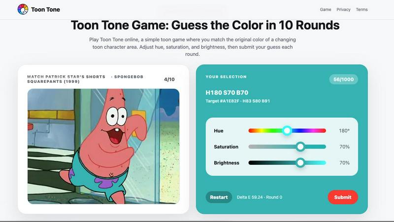 Toon Tone application interface and features